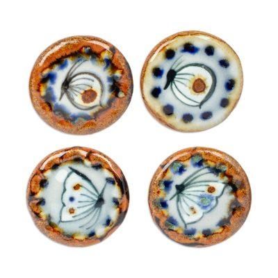 Hope Energy,'Set of 4 Handcrafted Ceramic Butterfly Knobs from Mexico'