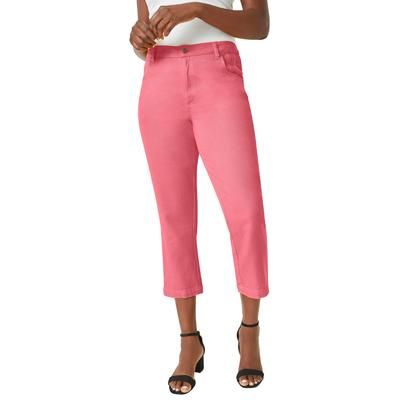 Plus Size Women's Classic Cotton Denim Capri by Jessica London in Tea Rose (Size 28) Jeans