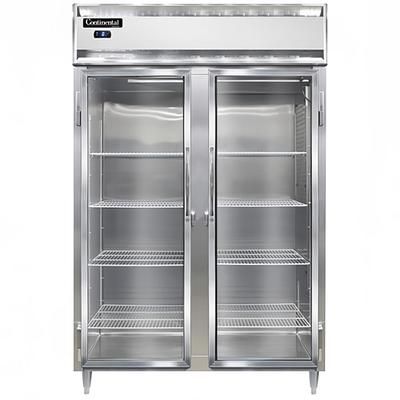Continental D2FSNSSGD 52" Designer Line 2 Section Reach In Freezer, 2 Left/Right Hinge Glass Doors, 115v, Stainless Steel