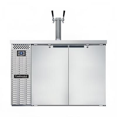 Continental KC50NSS 50" Kegerator Commercial Beer Dispenser w/ 2 Keg Capacity - 2 Column, Stainless, 115v, Stainless Steel