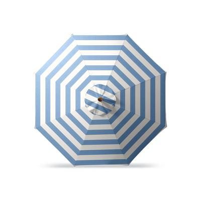9' Round Outdoor Market Umbrella - Seasalt, Natural Teak - Frontgate