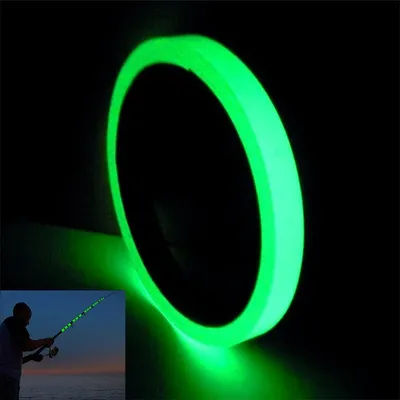 Ruban adhésif lumineux vert qui brille dans la nuit, autocollants d'avertissement de sécurité pour canne à pêche, outil de pêche de nuit