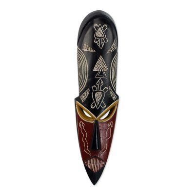 Africanism,'Handcrafted African Sese Wood Wall Mask from Ghana'