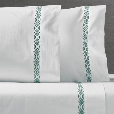 Set of 2 Frontgate Resort Collection™ Diamond Lattice Sateen Pillowcases - Juniper, Standard - Frontgate