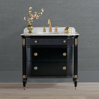 Regency Bow Front 36" Single Bath Vanity - Black - Frontgate