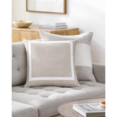 Shyam 18" Square Cottage Cotton Light Silver/Sterling Gray/White Throw Pillow - Boutique Rugs