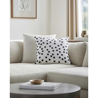 Reiji 22" Square Modern Cotton Black Throw Pillow - Boutique Rugs