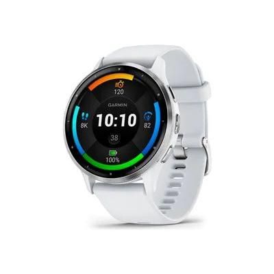 Garmin Venu 3 Silver Stainless Steel GPS Smartwatch with Whitestone Case & Silicone Band