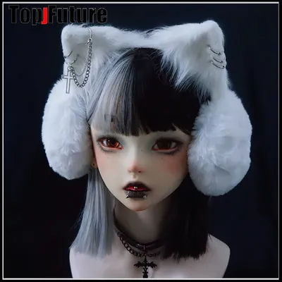 Harajuku Punk fille femmes peluche chat oreille chauve-souris aile chaud cache-oreilles gothique femmes Lolita plus chaud Muff oreille couverture croix pli bandeau