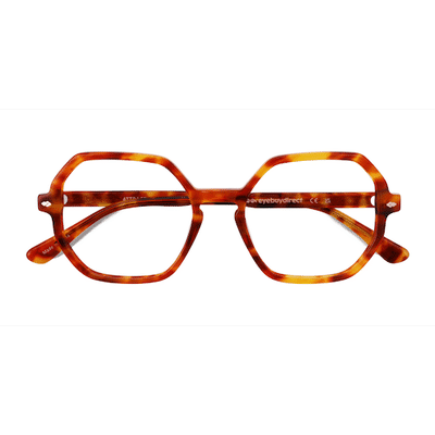 Unisex s square Orange Tortoise Acetate Prescription eyeglasses - Eyebuydirect s Attract