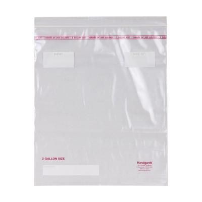 Handgards 304985464 Zipgards Zipper Seal Top Freezer Bag - 13"L x 15 1/2"W, LDPE, Zip-top, Clear, Pink, & White