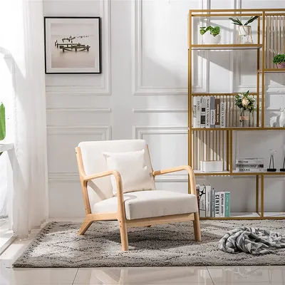 Formwell-Chaise d'appoint moderne et rétro, fauteuil canapé du milieu du siècle, cadre en bois massif, oreiller de taille, fauteuil club lounge, 26"