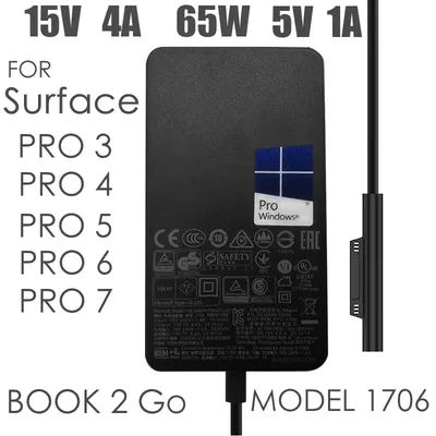 Chargeur pour ordinateur portable 65W, adaptateur Compatible avec Microsoft Surface Pro 9/8/X/7/6/5/4/3, Surface Laptop 5/Studio/4/Go/3/2/1, Surface Book