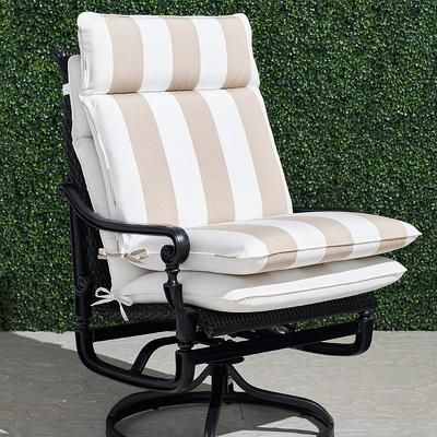 Highback Cushion - Ollie Stripe Daffodil, 40"L x 22"W - Frontgate