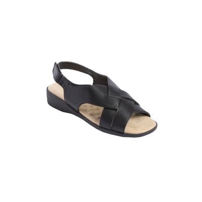 Wide Width Women's The Kaisley Sandal by Comfortview in Black (Size 9 W)