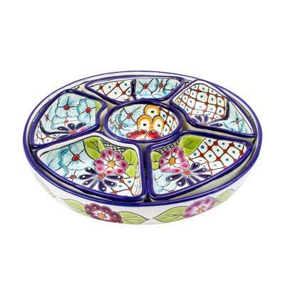 Colors of Mexico,'Multi-Piece Ceramic Appetizer Platter'