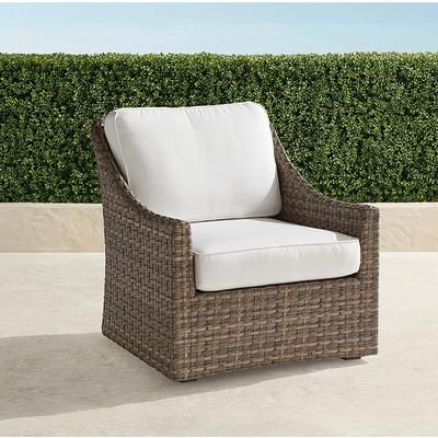 Ashby Lounge Chair with Cushions in Putty Wicker - Standard, Emilia Damask Air Blue - Frontgate