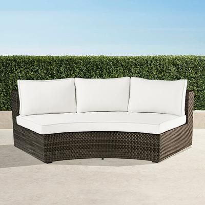 Pasadena II Modular Sofa in Bronze Wicker - Standard, Vista Boucle Glacier - Frontgate