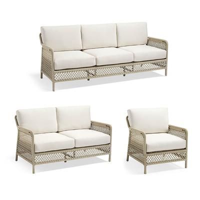 Atwood Seating Replacement Cushions - Sofa, Standard, Vista Boucle Glacier - Frontgate