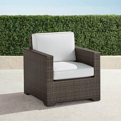 Small Palermo Lounge Chair with Cushions in Bronze Wicker - Standard, Vista Boucle Alabaster - Frontgate