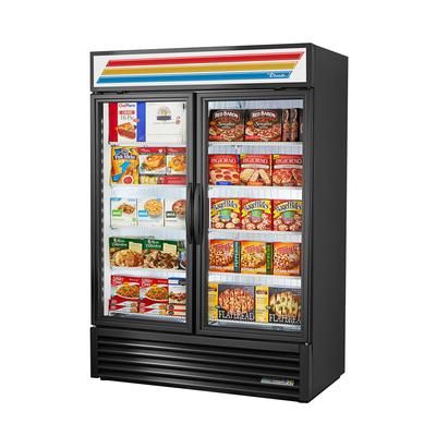 True GDM-49F-FLX-HC~TSL01 BLK 54 1/8" GDM Series 2 Section Glass Door Merchandiser - 2 Left/Right Hinge Doors, Black, 115v | True Refrigeration
