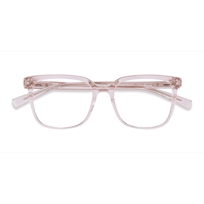 Unisex s square Crystal Pink Acetate Prescription eyeglasses - Eyebuydirect s Amia