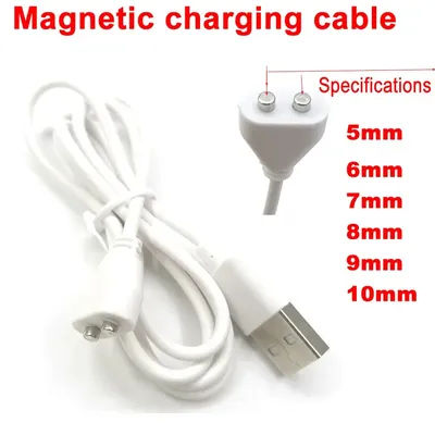 Câble de chargement magnétique à 2 broches, espacement central 5mm 6/7/8/9/10mm, aimant Suctio, chargeur d'alimentation USB pour instrument de beauté, appareil intelligent
