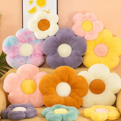 Coussin de siège AndrFlower en peluche pour enfants, jouets en peluche, oreiller de siège de chambre à coucher, décor de bureau, coussins de canapé, forme de tournesol, 35cm