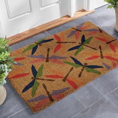 Multi Dragonfly Coir Door Mat - Grandin Road
