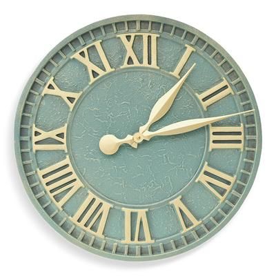 Finch Outdoor Wall Clock - Verdigris - Grandin Road