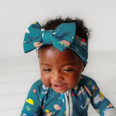 Jungle Gym Luxe Baby Girl Soft & Stretchy Bamboo Bow Headbands - Newborn - 3T