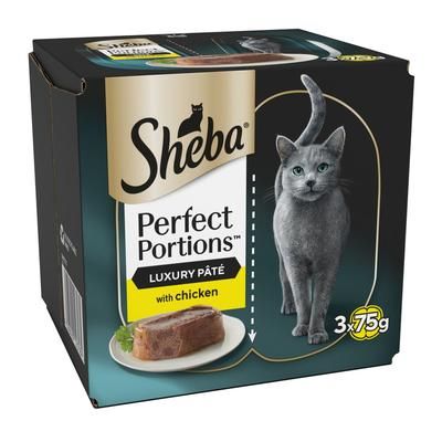 6x37.5g Chicken in Loaf Perfect Portions Sheba Wet Cat Food