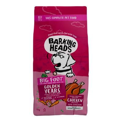 12kg Barking Heads Golden Years Senior Chicken Big Foot Dry Dog Food