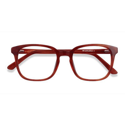 Unisex s square Blood Orange Acetate Prescription eyeglasses - Eyebuydirect s Tower