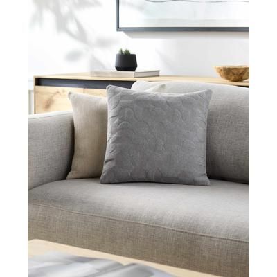 Paniz 22" Square Modern Cotton Sterling Gray/Pearl/Sage Throw Pillow - Boutique Rugs