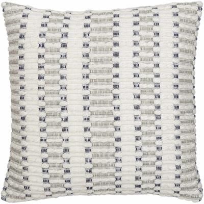 Ahmoua 20" Square Cottage Light Silver/Silver Gray/Ash/Metallic Silver Throw Pillow - Boutique Rugs