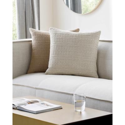 Adalia 22" Square Cottage Ivory Throw Pillow - Boutique Rugs