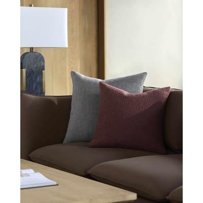 Tevin 20" Square Modern Burgundy Throw Pillow - Boutique Rugs