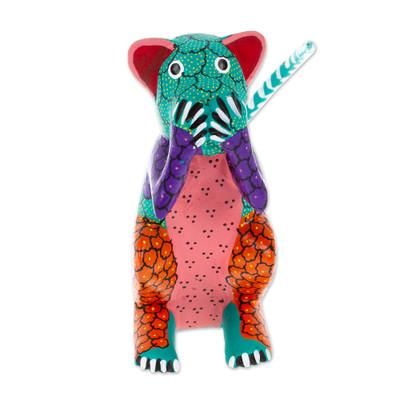 'Hand-Carved and Hand-Painted Wood Monkey Alebrije Figurine'