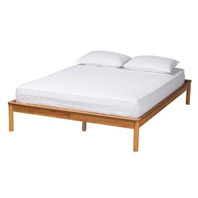 Efren Mid-Century Modern Honey Oak Finished Wood Full Size Bed Frame by Baxton Studio in Honey Oak (Size FULL)