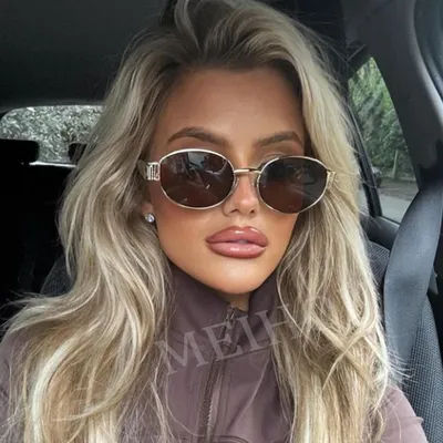 Lunettes de soleil ovales de marque pour femmes, Vintage, petite monture en métal, tendance, Punk, nuances rondes en alliage pour dames