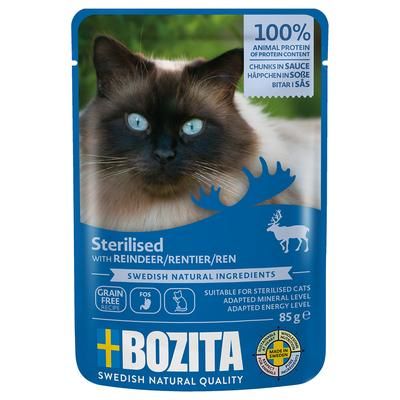 12x85g Reindeer Sterilised in Sauce Chunks Bozita Wet Cat Food