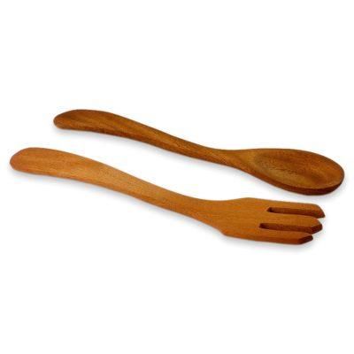 'Forest Song' (pair) - Artisan Handmade Salad Serving Spoon and Fork Set