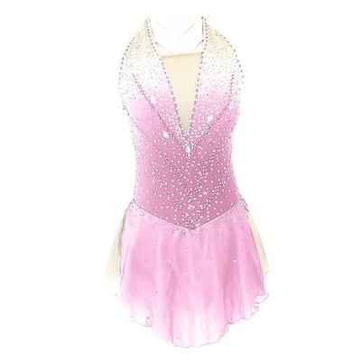 Vestito da pattinaggio artistico Per donna Da ragazza Pattinaggio sul ghiaccio Vestiti Completi Viola chiaro Rosa baby Giallo e giallo Scollatura posteriore Elastene Media elasticità Addestramento