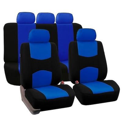 Set Completo di Coprisedili per Auto Protettori per Sedili Posteriori e Anteriori a Panchina Divisa Accento Bicolore Vestibilità Universale 5 Passeggeri