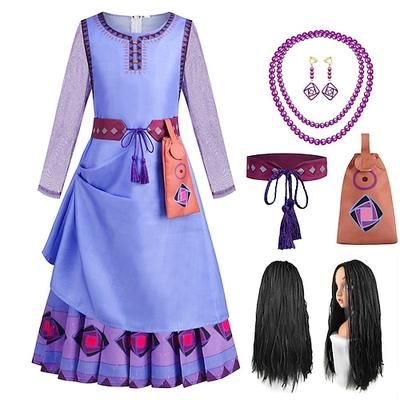 Principessa Asha Vestito Costume Cosplay Abiti Carino for Ragazze Bambini Carnevale Giornata universale dell'infanzia Capodanno