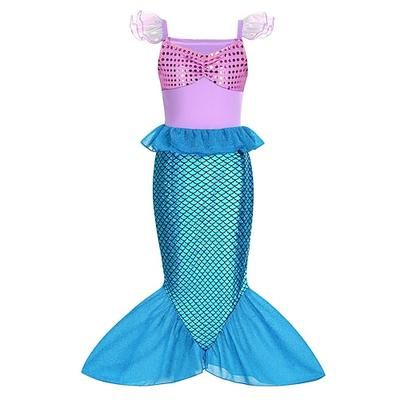 Settimana del libro 2026 Sirena Coda da Sirena Aqua Princess Vestito Costume per festa a tema Cosplay for Ragazze Bambini Carnevale Mascherata Settimana del libro