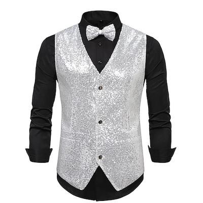 Vintage Anni 1920 Gilet Papillon Il grande Gatsby Gentiluomo Testimoni dello Sposo Slim Fit Costume Per uomo Mascherata Matrimonio Ospite di nozze Festa / Sera Adulti Gilet Fiocco Autunno Inverno
