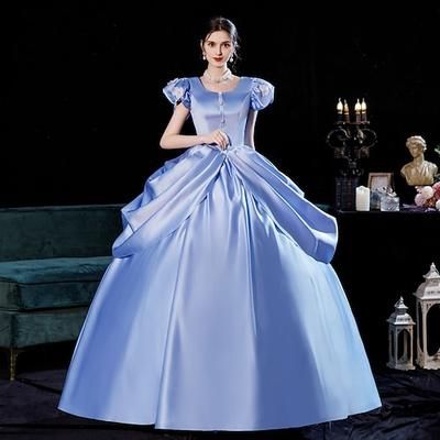 Gotico Rococò Ispirato al vintage Vestito Costume da festa Mascherata Principessa Shakespeare Tinta unica Abito da ballo Costume Per donna Natale Halloween Carnevale Feste Serata Formale Ricevimento