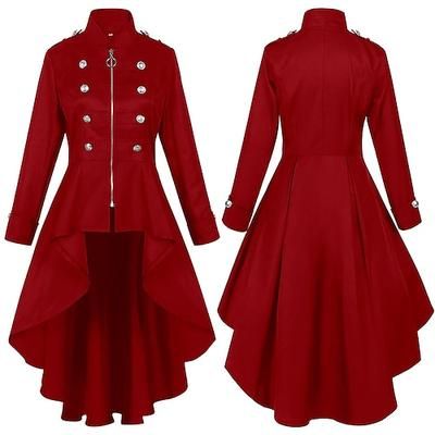 Retrò Vintage Punk Gotico Medievale Frac Trench Strega Cosplay Tinta unita Costume Per donna Stile Steampunk Notte di Valpurga Halloween Carnevale Mascherata Festa / Sera LARP Adulti Cappotto